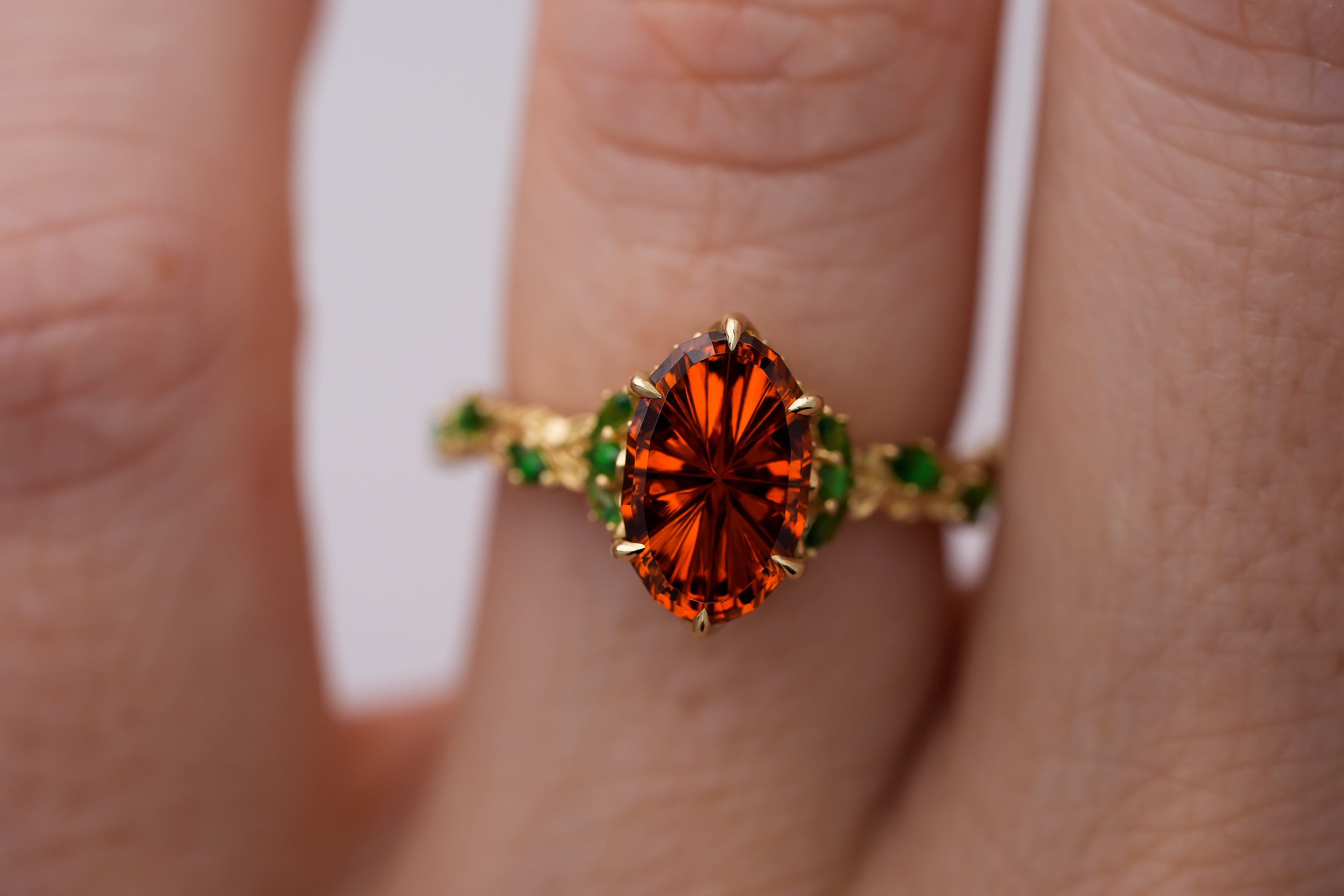 The Arden Ring | 2.18 CT Oval Starbrite™ Orange Garnet 