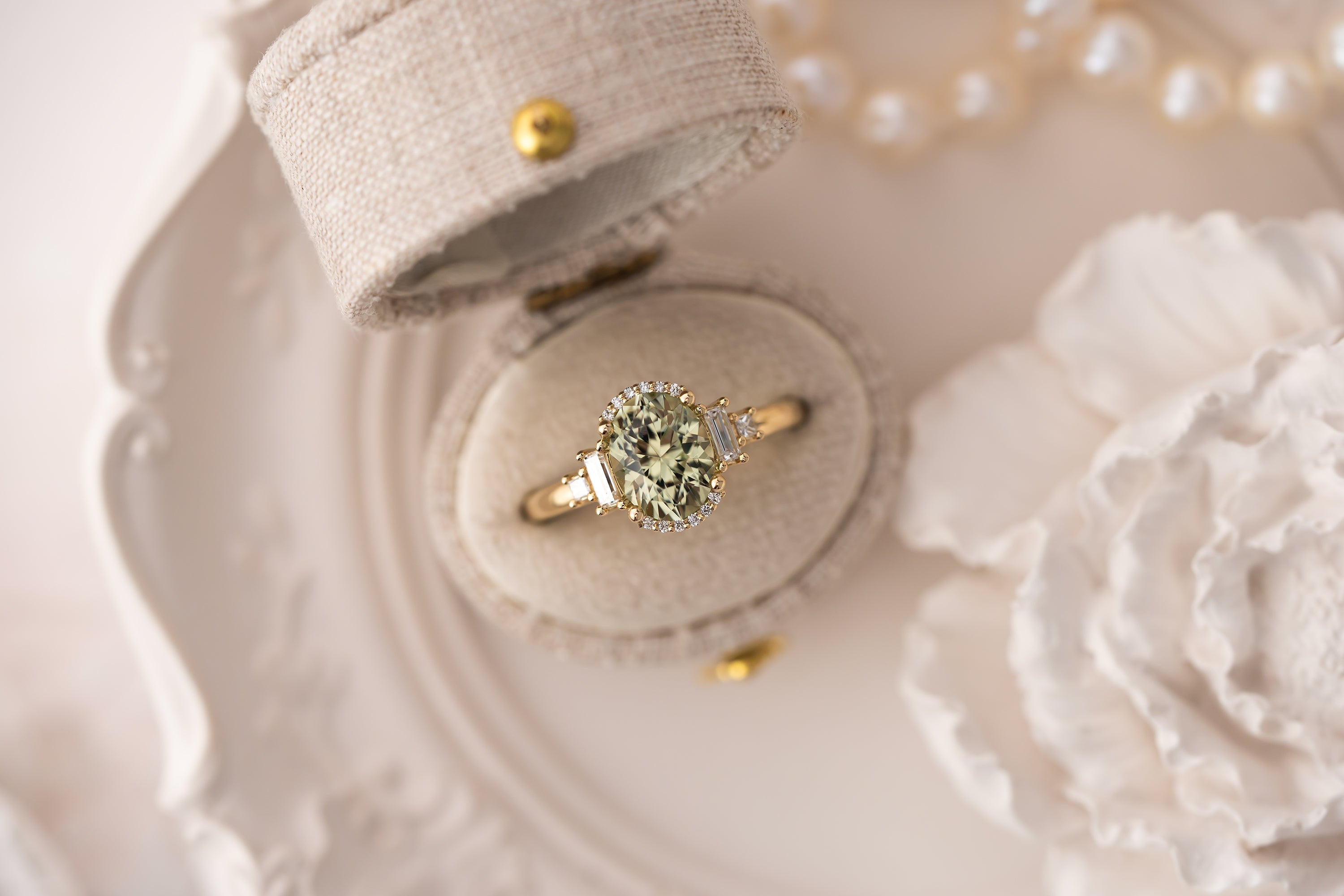 The Sura Ring | 2.06 CT Oval Green Tourmaline - Lavender Creek Gems 