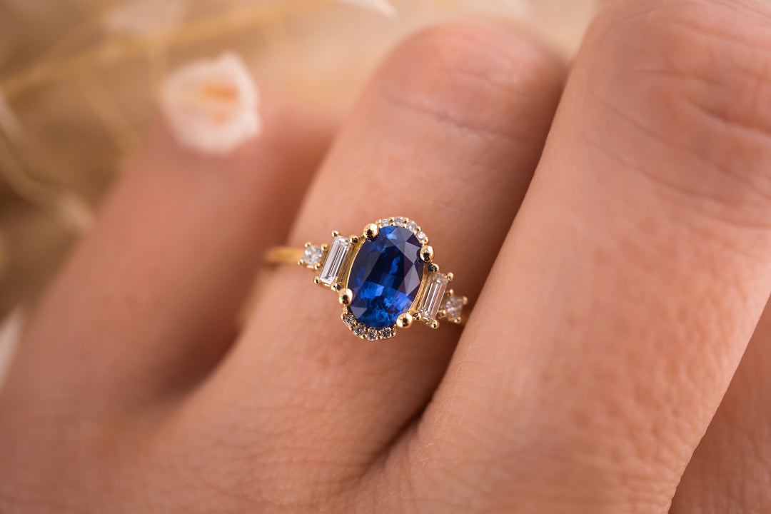 The Sura 1.26 CT Oval Blue Sapphire Ring