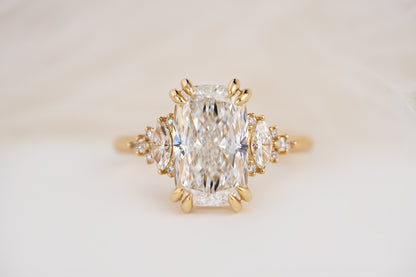 The Maeve Ring | 4.05 CT Elongated Cushion Diamond - Lavender Creek Gems 