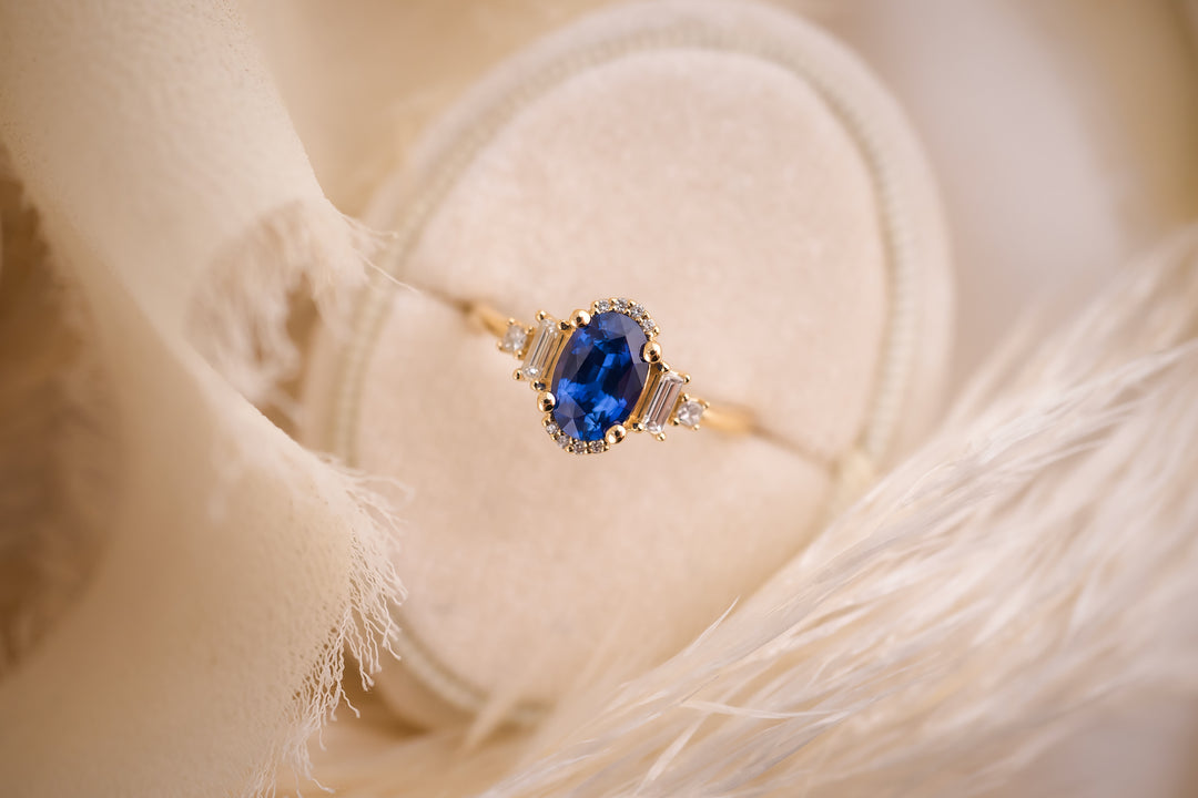The Sura 1.26 CT Oval Blue Sapphire Ring
