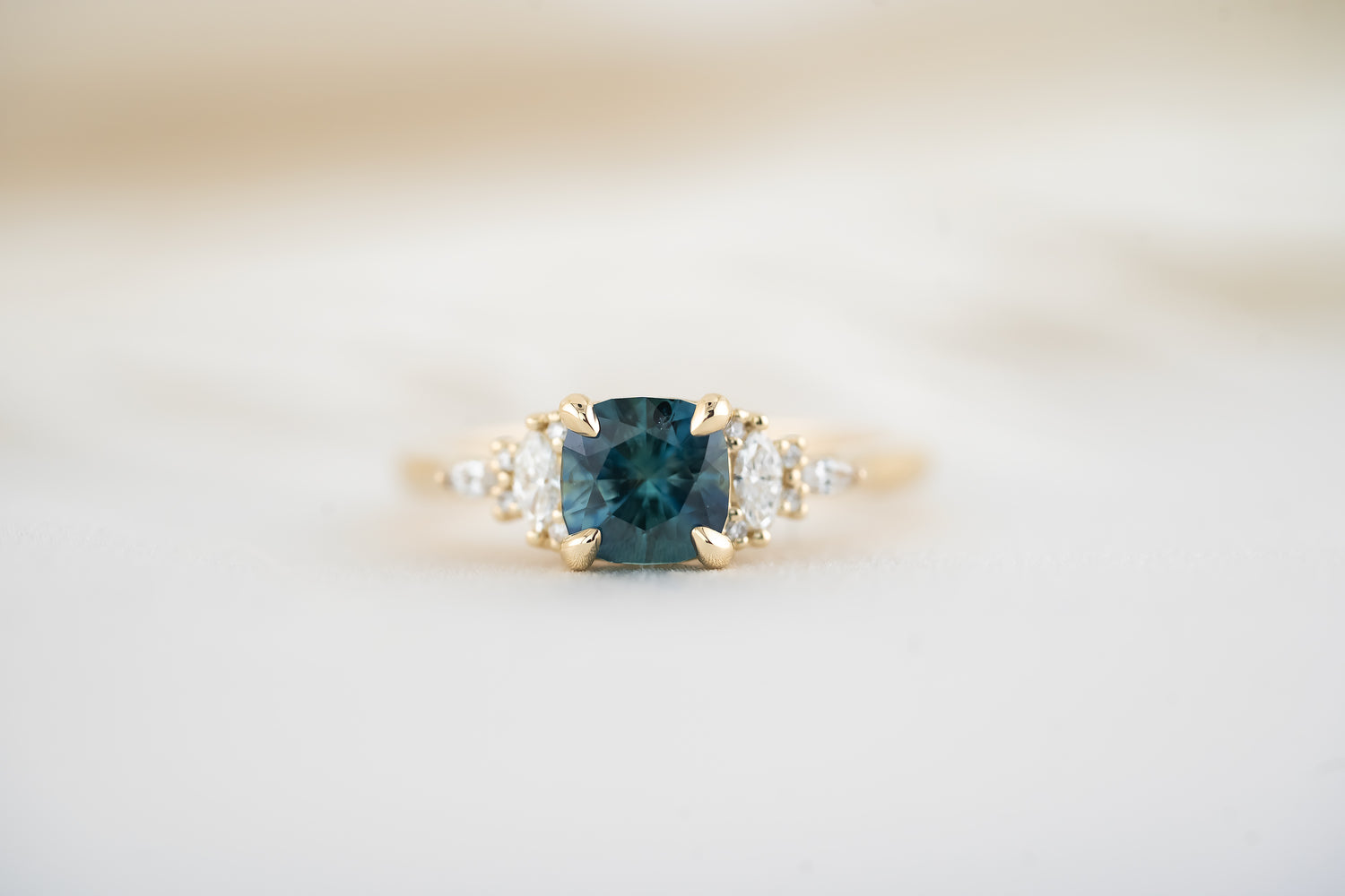 The Maeve - 1.35 CT Cushion Cut Navy Blue Montana Sapphire - Lavender Creek Gems 