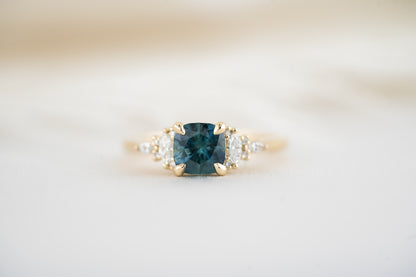 The Maeve - 1.35 CT Cushion Cut Navy Blue Montana Sapphire - Lavender Creek Gems 