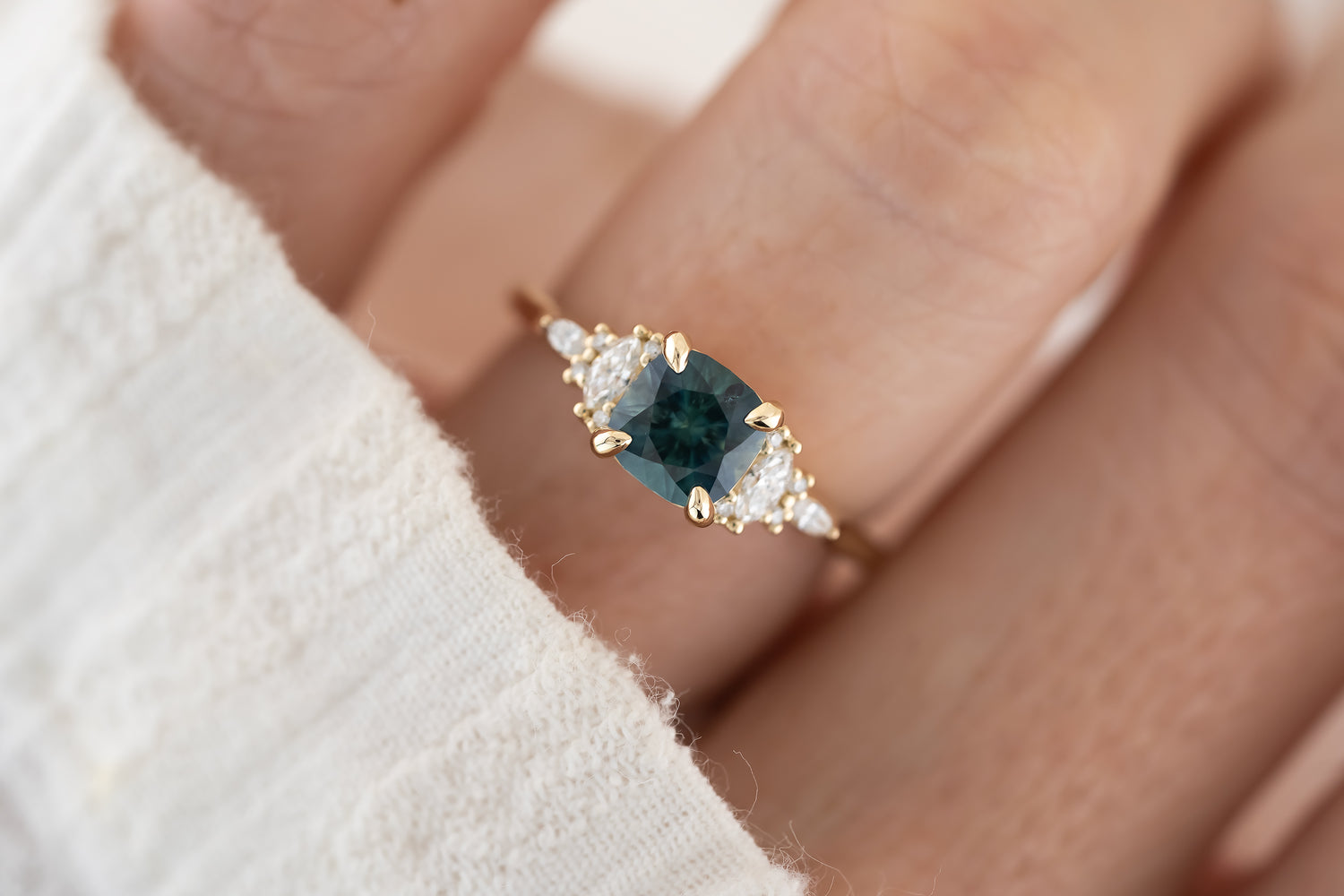 The Maeve - 1.35 CT Cushion Cut Navy Blue Montana Sapphire - Lavender Creek Gems 