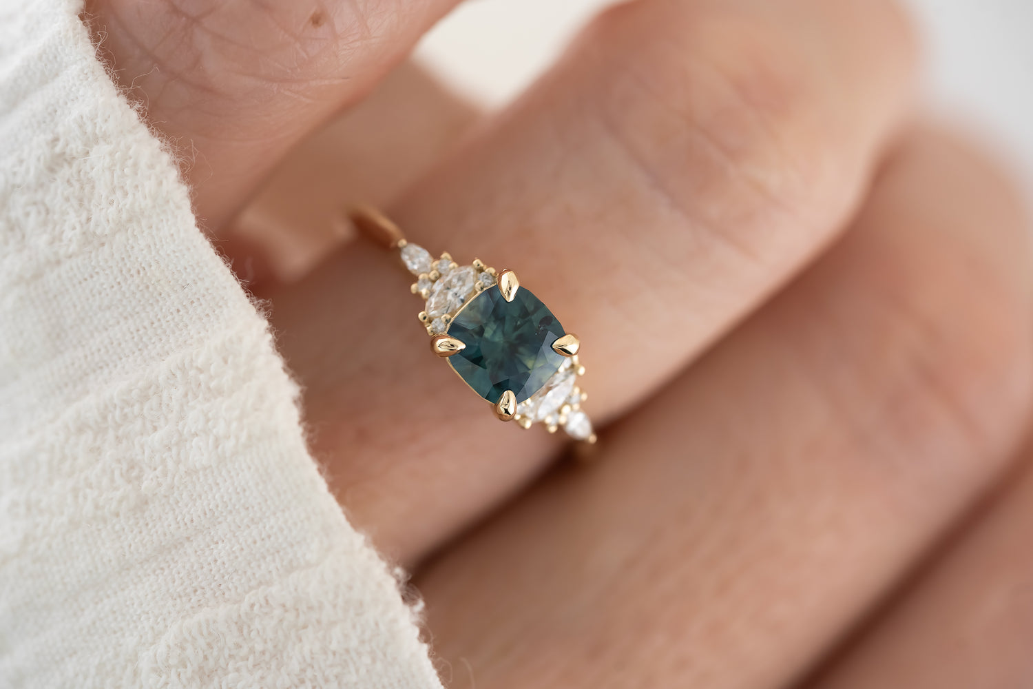 The Maeve - 1.35 CT Cushion Cut Navy Blue Montana Sapphire - Lavender Creek Gems 