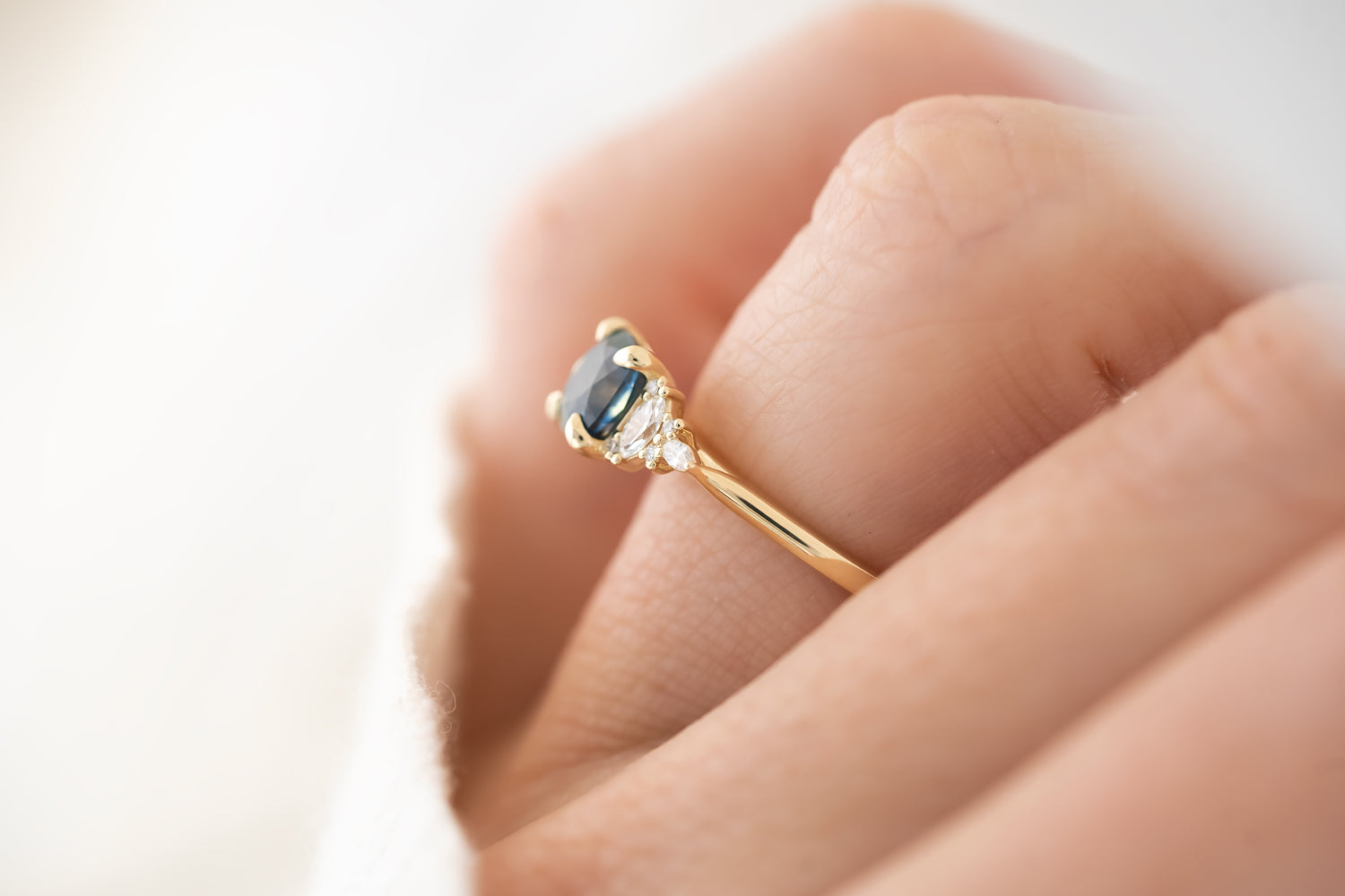 The Maeve - 1.35 CT Cushion Cut Navy Blue Montana Sapphire - Lavender Creek Gems 