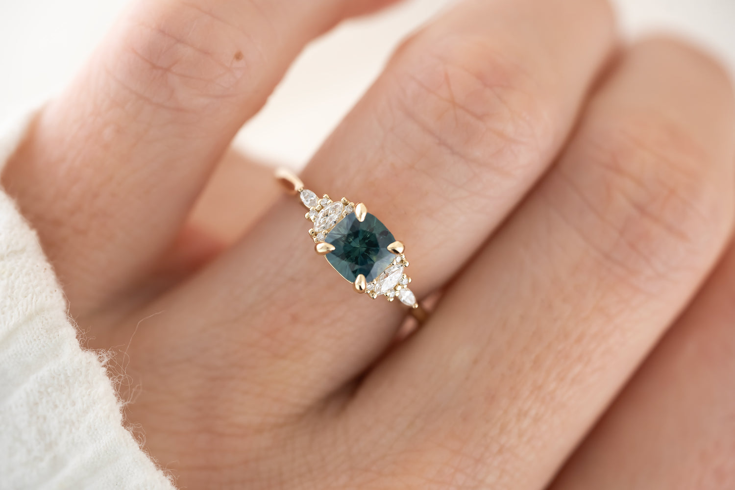 The Maeve - 1.35 CT Cushion Cut Navy Blue Montana Sapphire - Lavender Creek Gems 