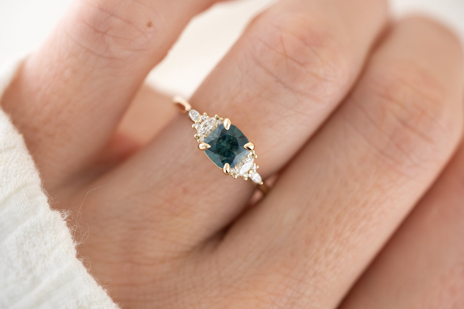 The Maeve - 1.35 CT Cushion Cut Navy Blue Montana Sapphire - Lavender Creek Gems 