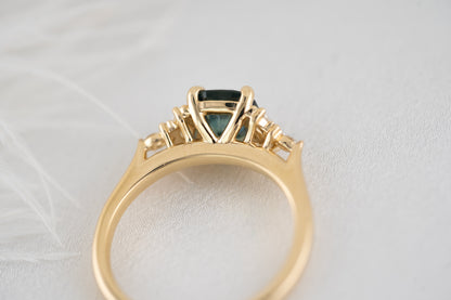 The Maeve - 1.35 CT Cushion Cut Navy Blue Montana Sapphire - Lavender Creek Gems 