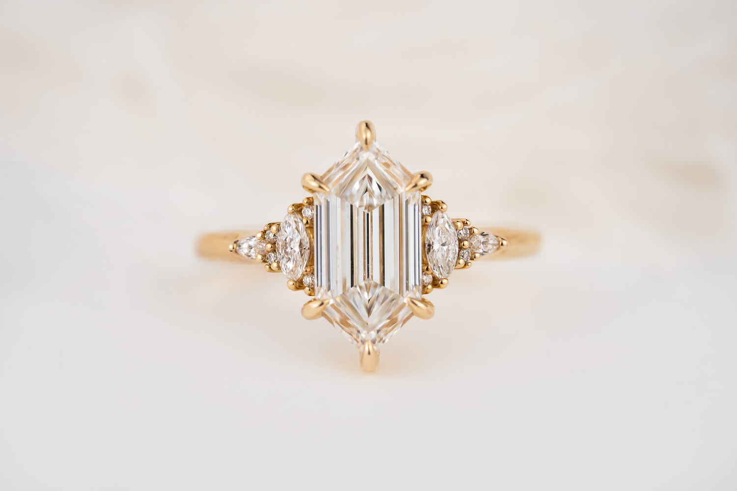 The Low Maeve Ring | 2 CT Elongated Hexagon Diamond - Lavender Creek Gems 