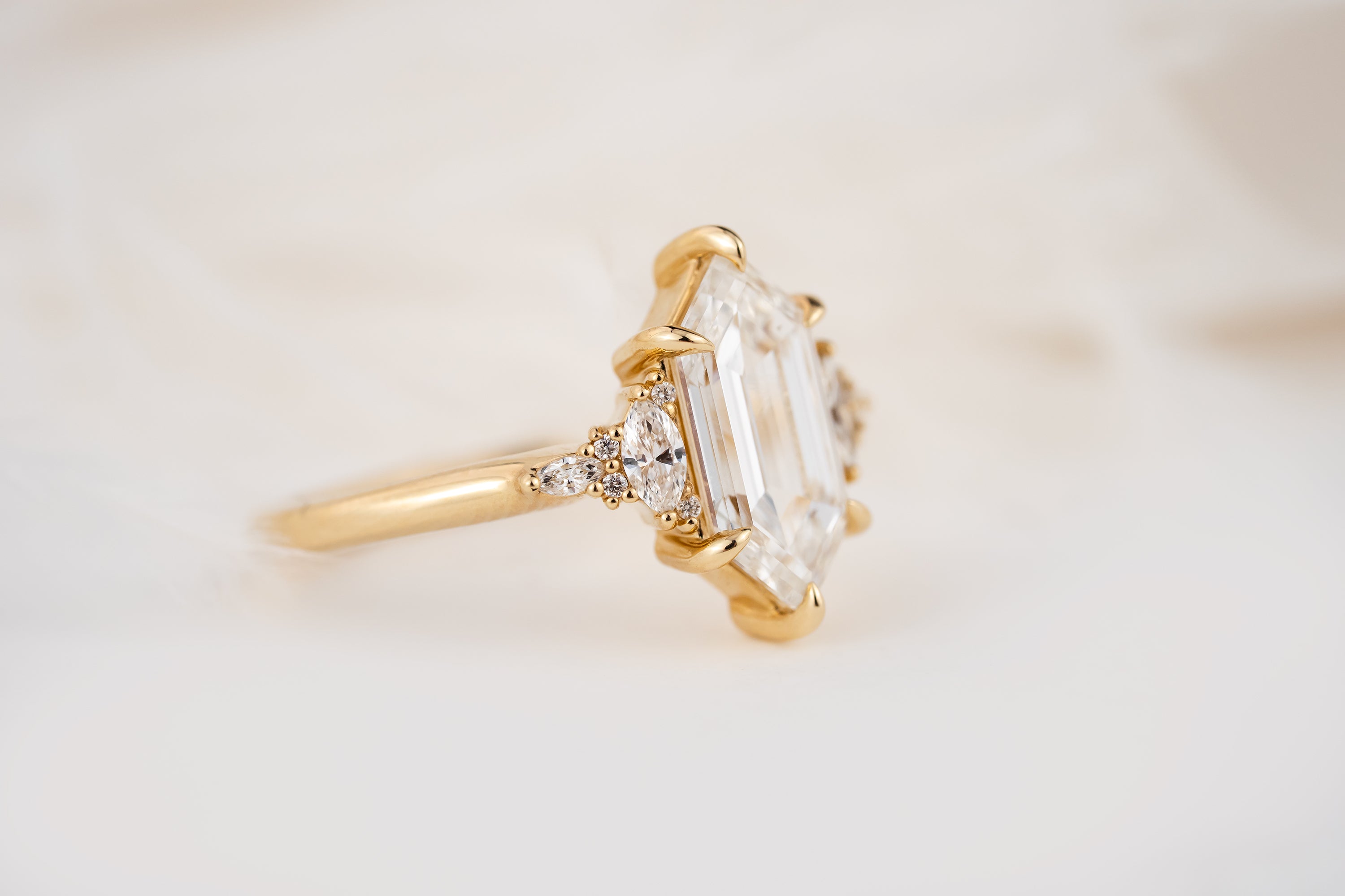 The Low Maeve Ring | 2 CT Elongated Hexagon Diamond - Lavender Creek Gems 