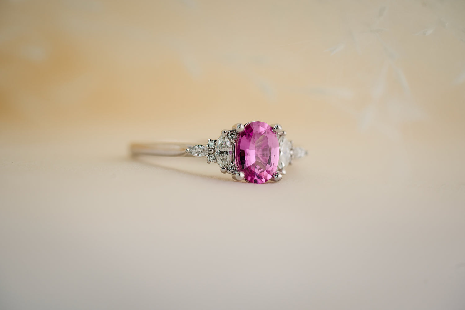 The Maeve Ring | 0.8 CT Oval Pink Sapphire - Lavender Creek Gems 