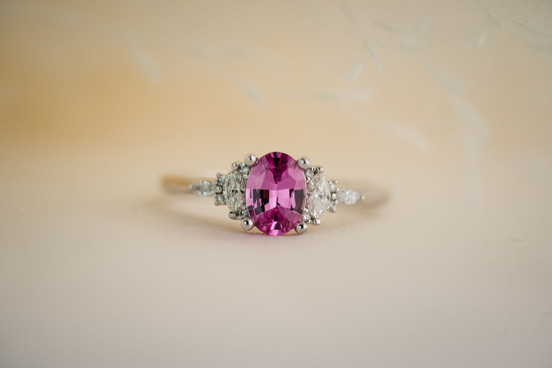 The Maeve 0.8 CT Oval Pink Sapphire Ring