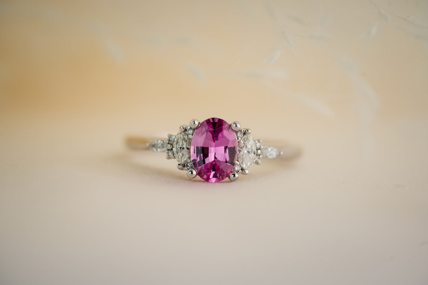 The Maeve Ring | 0.8 CT Oval Pink Sapphire - Lavender Creek Gems 