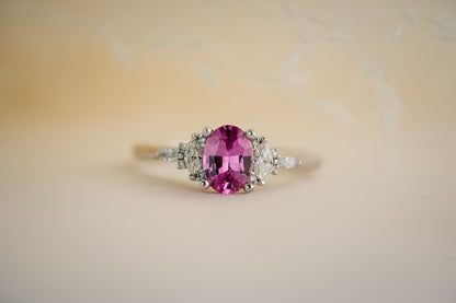 The Maeve Ring | 0.8 CT Oval Pink Sapphire - Lavender Creek Gems 