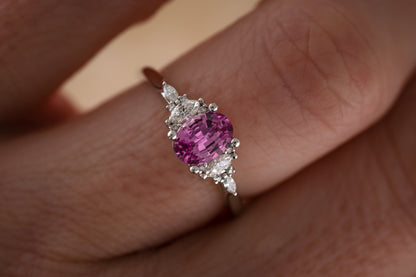 The Maeve Ring | 0.8 CT Oval Pink Sapphire - Lavender Creek Gems 