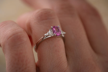 The Maeve Ring | 0.8 CT Oval Pink Sapphire - Lavender Creek Gems 