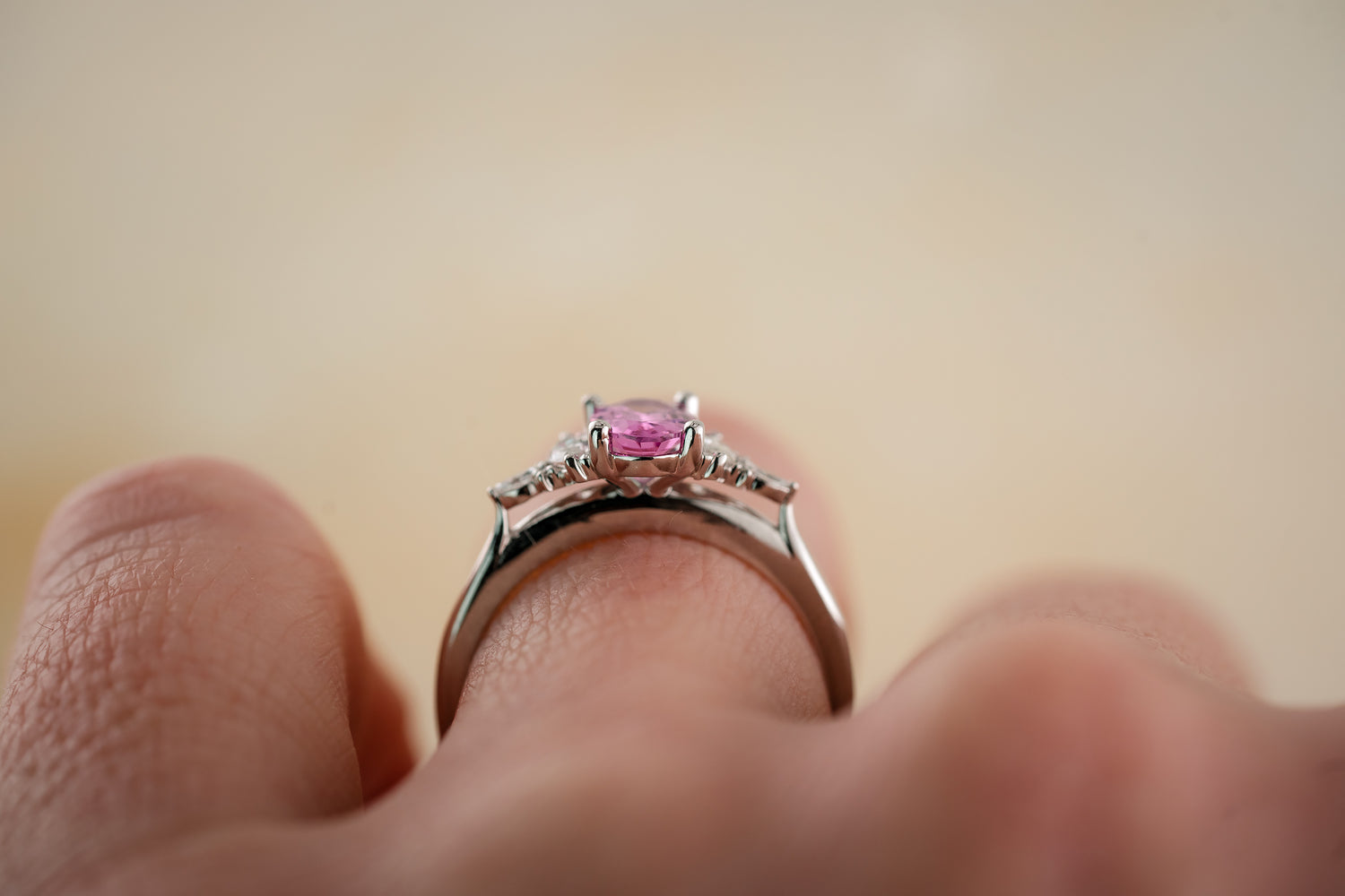 The Maeve Ring | 0.8 CT Oval Pink Sapphire - Lavender Creek Gems 