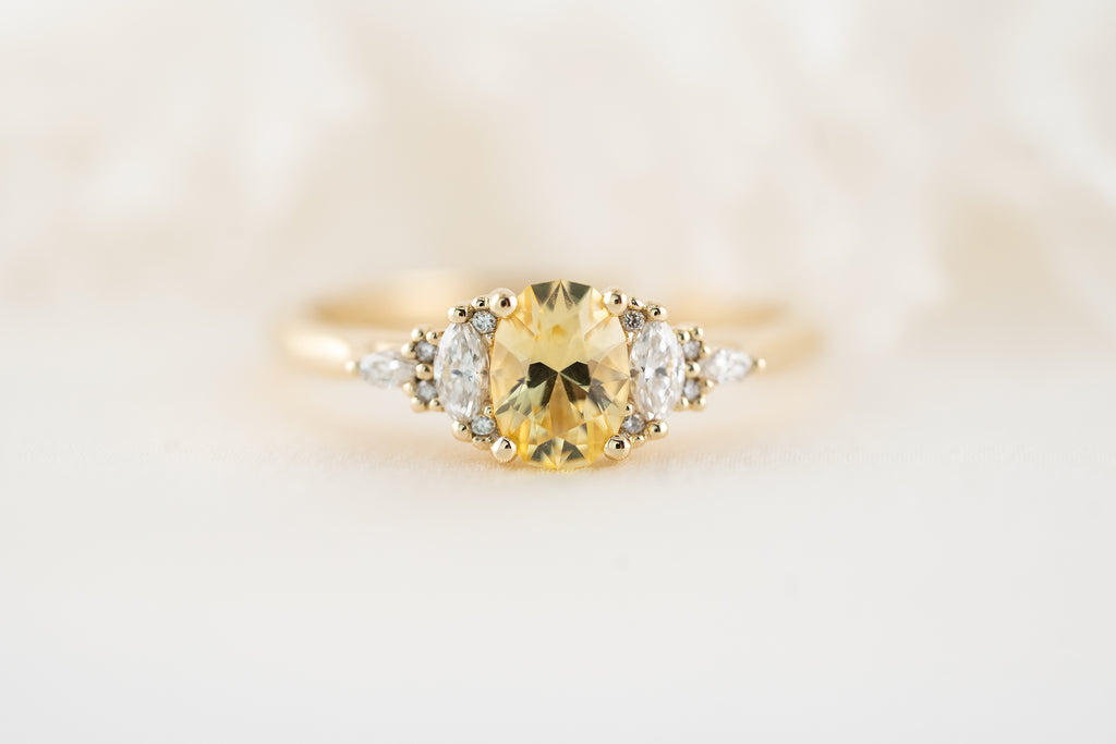 The Maeve Ring | 0.78 CT Oval Yellow Sapphire - Lavender Creek Gems 