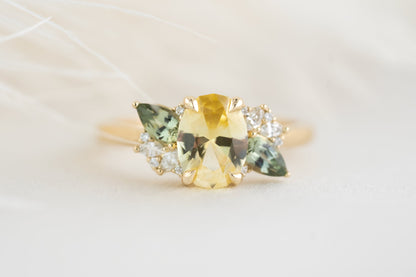 The Fleur 1.36 CT Oval Yellow Sapphire Ring - Lavender Creek Gems 