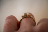 The Mira 0.87 CT Emerald Cut Steel Blue/Green Sapphire Ring - Lavender Creek Gems 