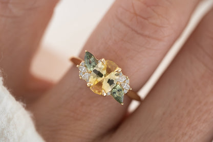 The Fleur 1.36 CT Oval Yellow Sapphire Ring - Lavender Creek Gems 