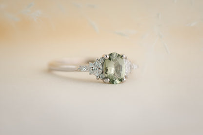 The Maeve 0.83 CT Oval Mint Green Sapphire Ring - Lavender Creek Gems 