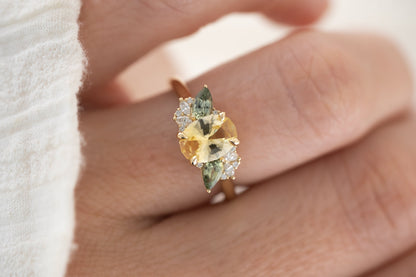 The Fleur 1.36 CT Oval Yellow Sapphire Ring - Lavender Creek Gems 