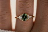 The Maeve Ring | 1.29 CT Oval Green Sapphire - Lavender Creek Gems 