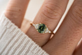 The Maeve Ring | 1.29 CT Oval Green Sapphire - Lavender Creek Gems 