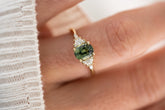 The Maeve Ring | 1.29 CT Oval Green Sapphire - Lavender Creek Gems 