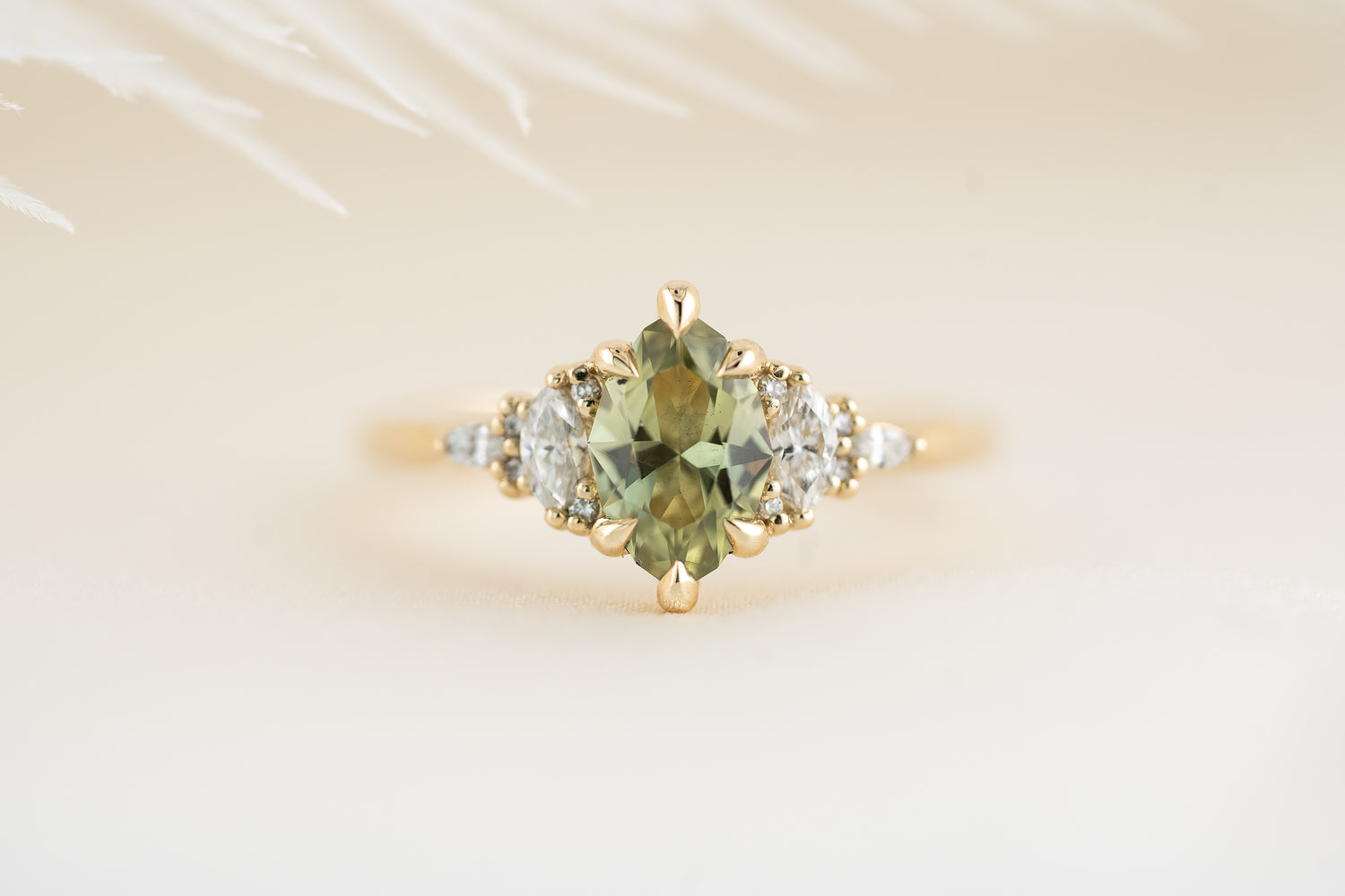 The Maeve Ring | 1.02 Marquise Green Sapphire - Lavender Creek Gems 