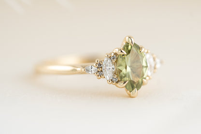 The Maeve Ring | 1.02 Marquise Green Sapphire - Lavender Creek Gems 