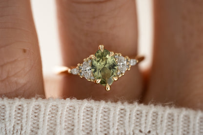 The Maeve Ring | 1.02 Marquise Green Sapphire - Lavender Creek Gems 