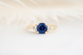 The Maeve Ring | 1.87 CT Round Royal Blue Sapphire Ring - Lavender Creek Gems 