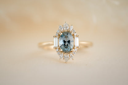 The Georgia 0.94 CT Pastel Blue Sapphire Ring - Lavender Creek Gems 