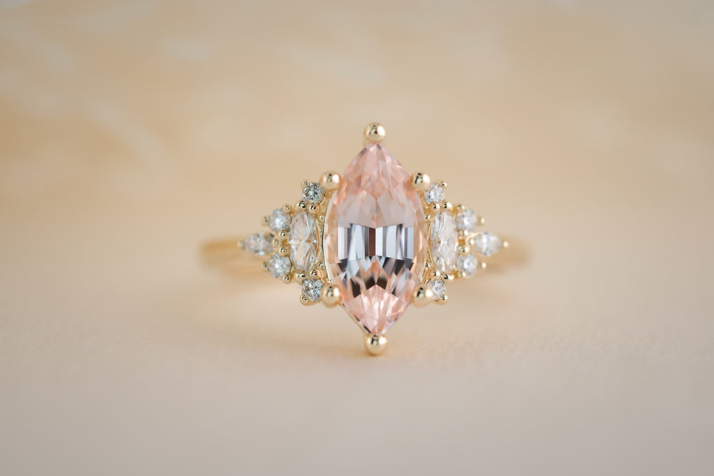 The Maeve 1.75 CT Marquise Morganite Ring - Lavender Creek Gems 