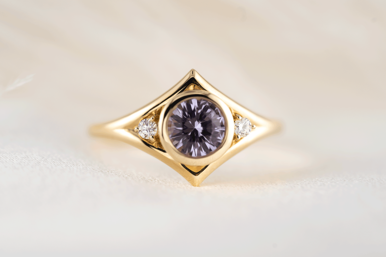 The Roxy Ring | 0.80 CT Round Lavender Sapphire