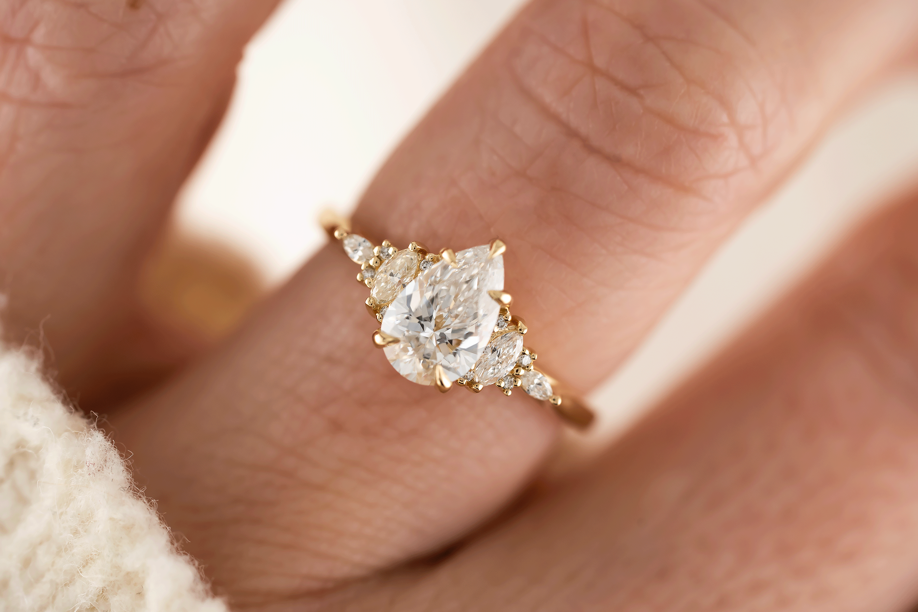 The Maeve Ring | Pear Diamond | Ready to Ship - Lavender Creek Gems 