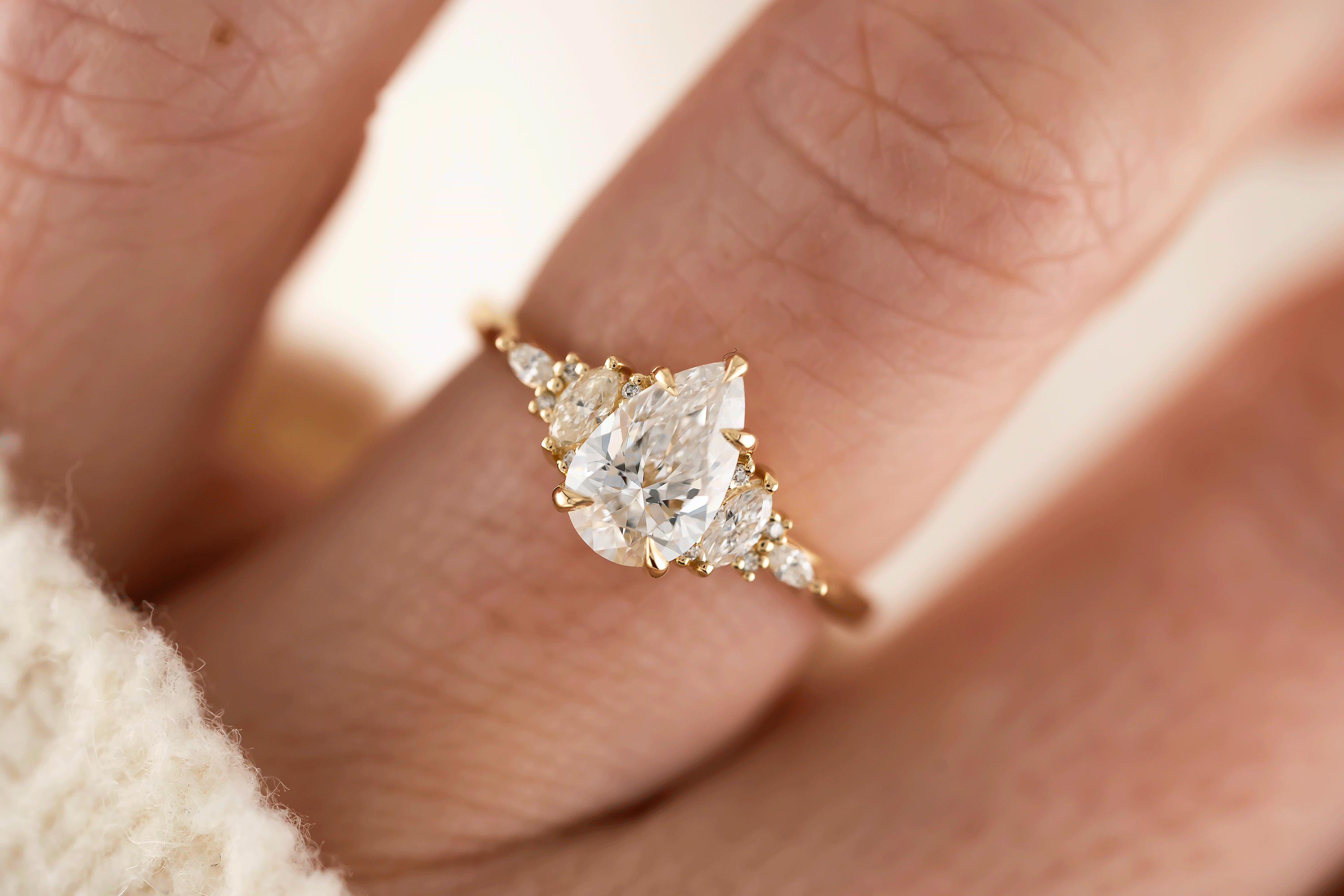 The Maeve Ring | Pear Diamond - Lavender Creek Gems 