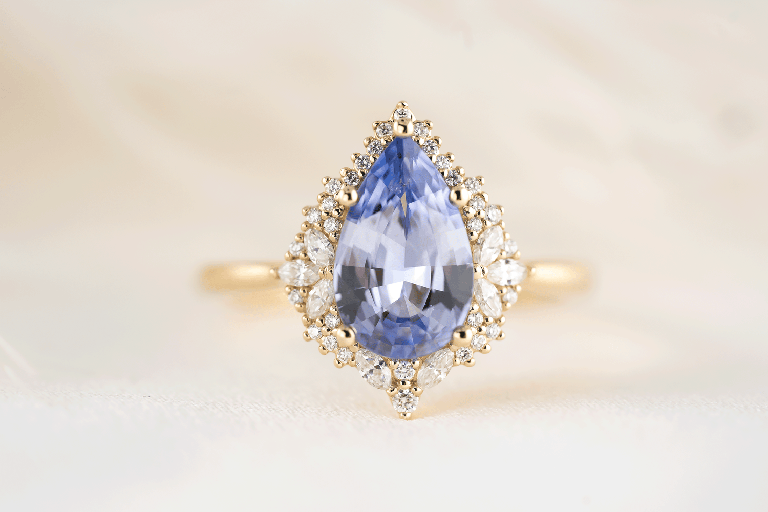 The Wisteria Ring | 1.98 CT Pear Purple Sapphire