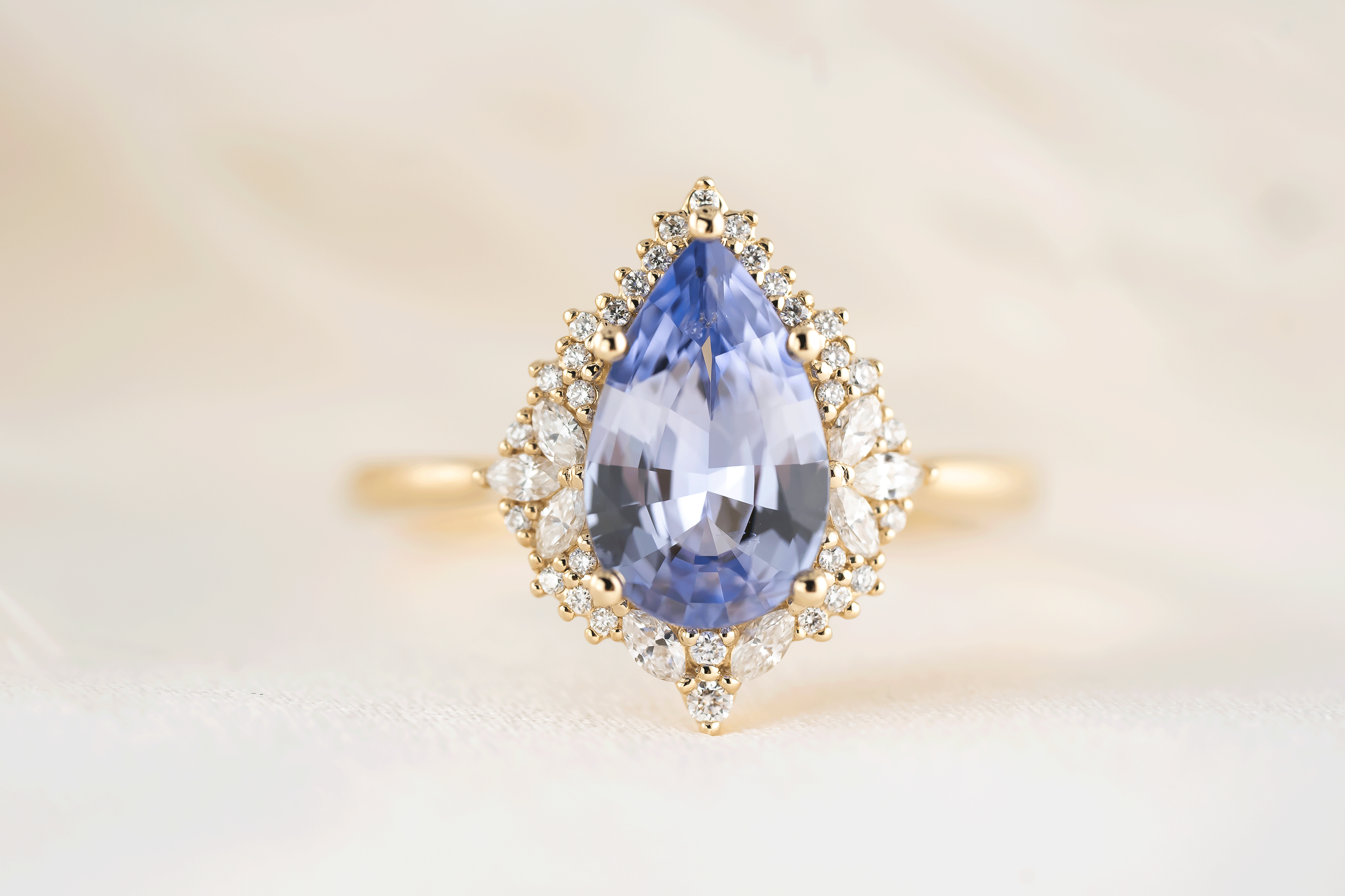 The Wisteria Ring | 1.98 CT Pear Purple Sapphire - Lavender Creek Gems 