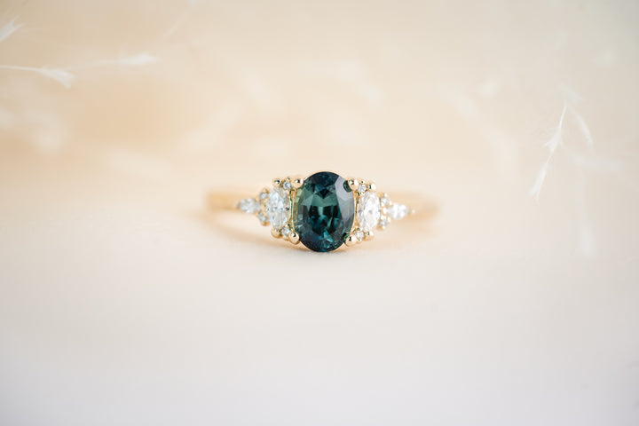 The Maeve 1.03 CT Oval Teal Sapphire Ring