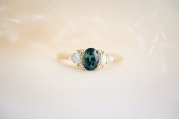 The Maeve 1.03 CT Oval Teal Sapphire Ring - Lavender Creek Gems 