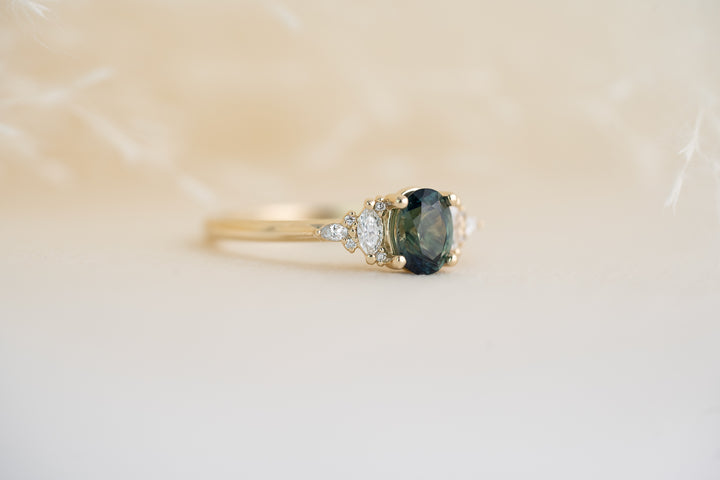 The Maeve 1.03 CT Oval Teal Sapphire Ring