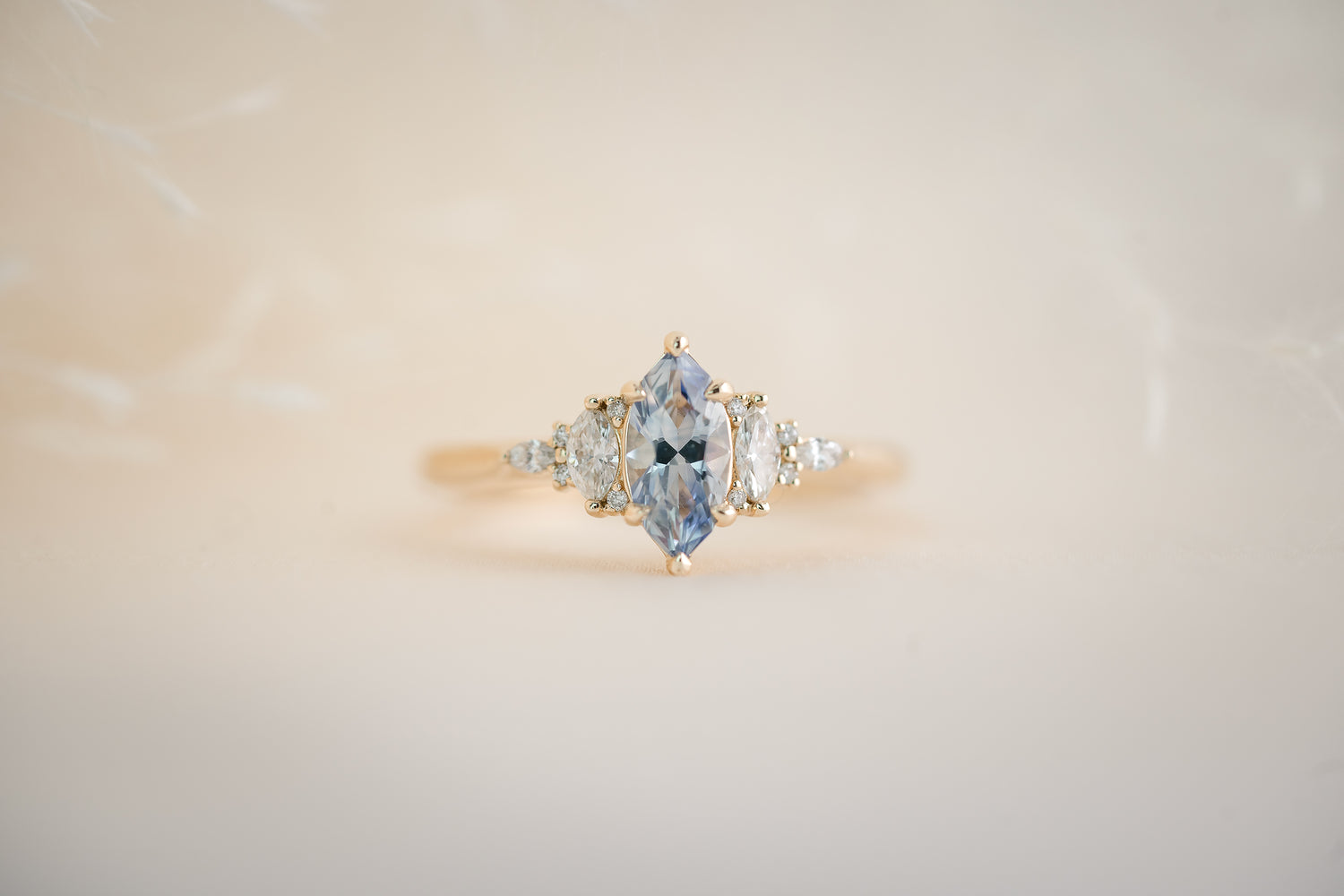 The Maeve 0.65 CT Marquise Periwinkle Sapphire Ring - Lavender Creek Gems 