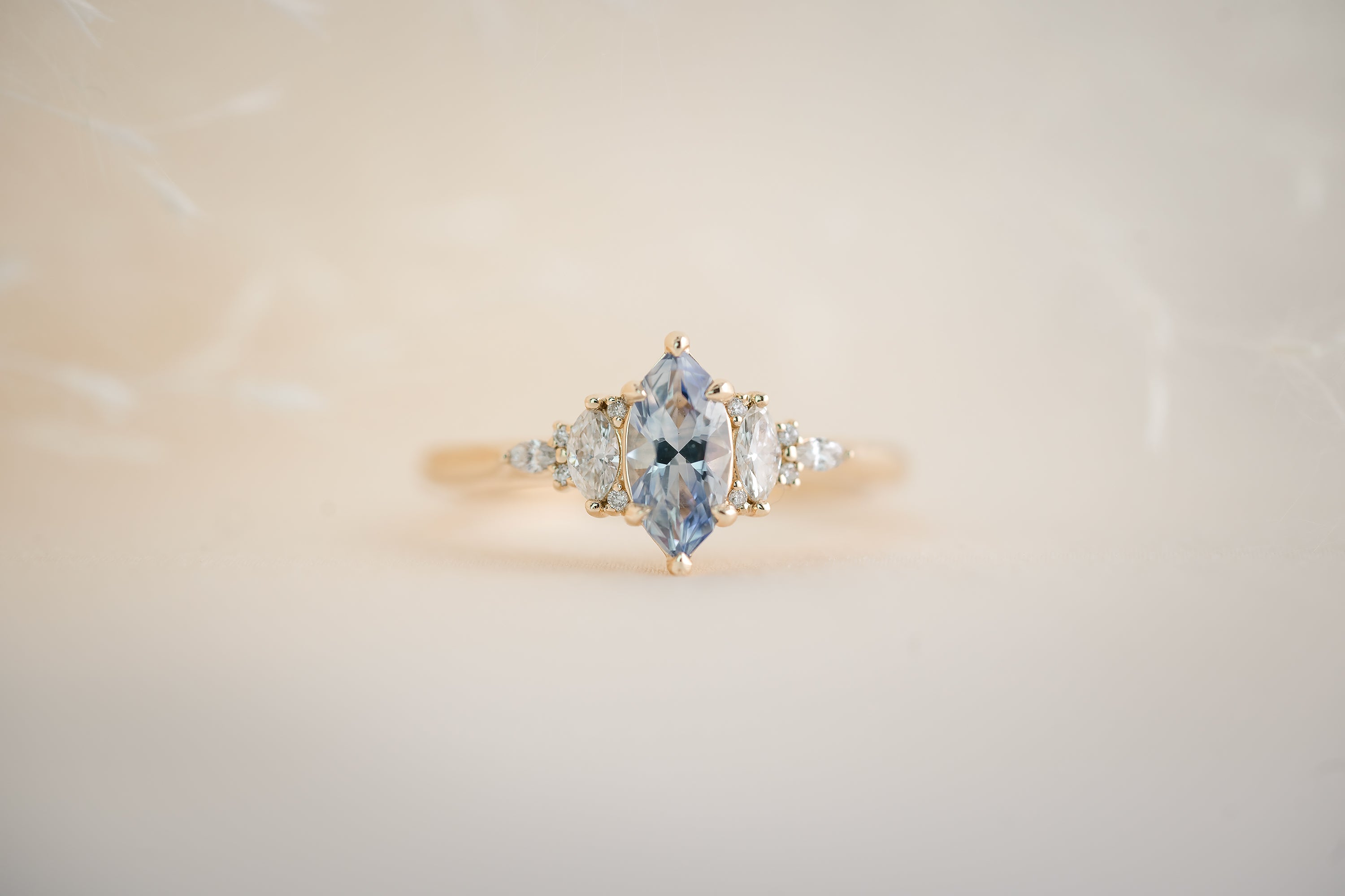 The Maeve 0.65 CT Marquise Periwinkle Sapphire Ring - Lavender Creek Gems 