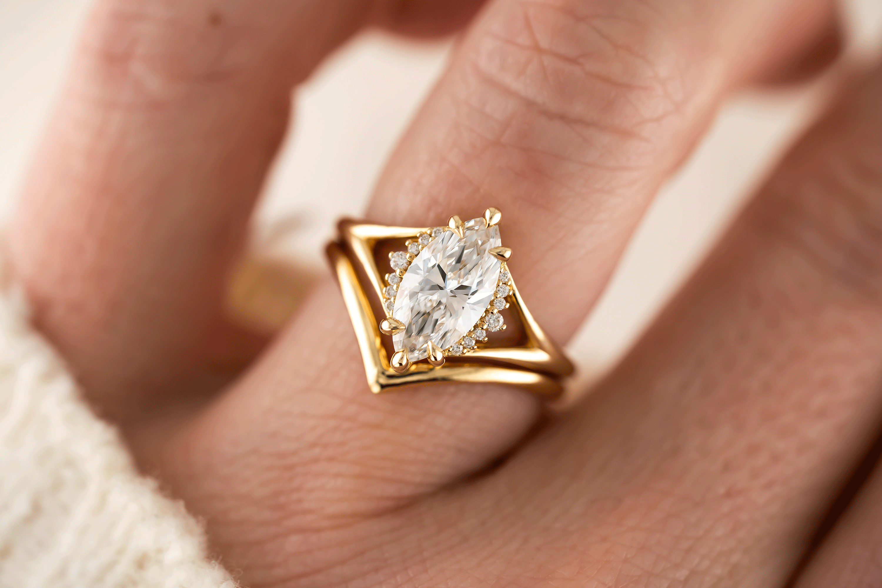 The Serendipity Ring | Marquise Diamond - Lavender Creek Gems 