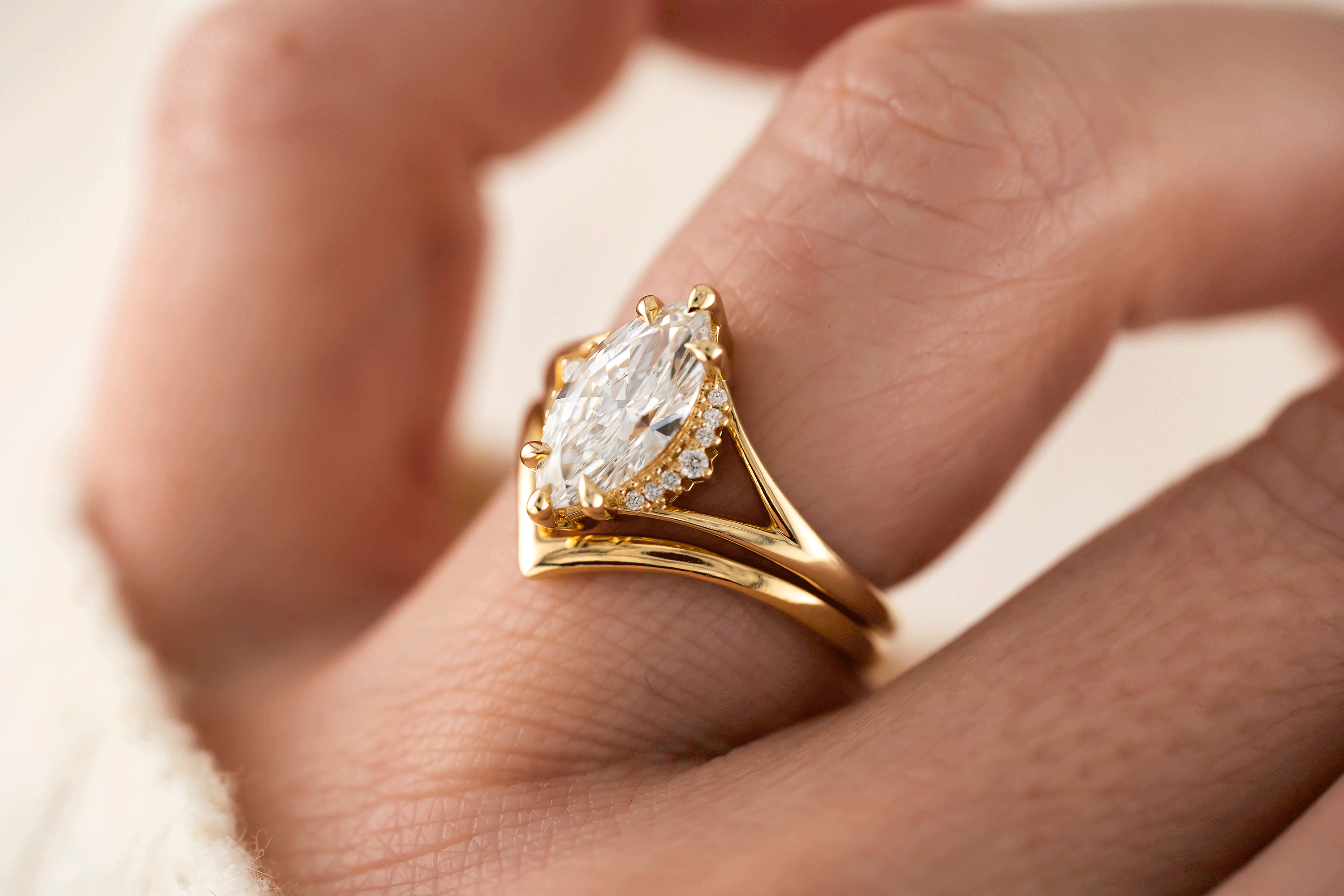 The Serendipity Ring | Marquise Diamond - Lavender Creek Gems 