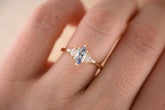 The Maeve 0.65 CT Marquise Periwinkle Sapphire Ring - Lavender Creek Gems 